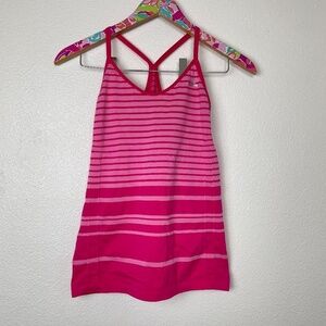 pink striped adidas racerback tank size L // 1450